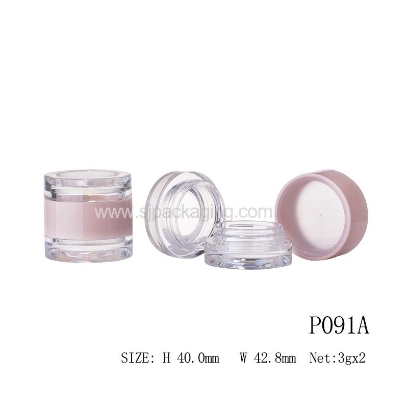2IN1 3g Round Shape Skin Care Jar Cream Jar P091