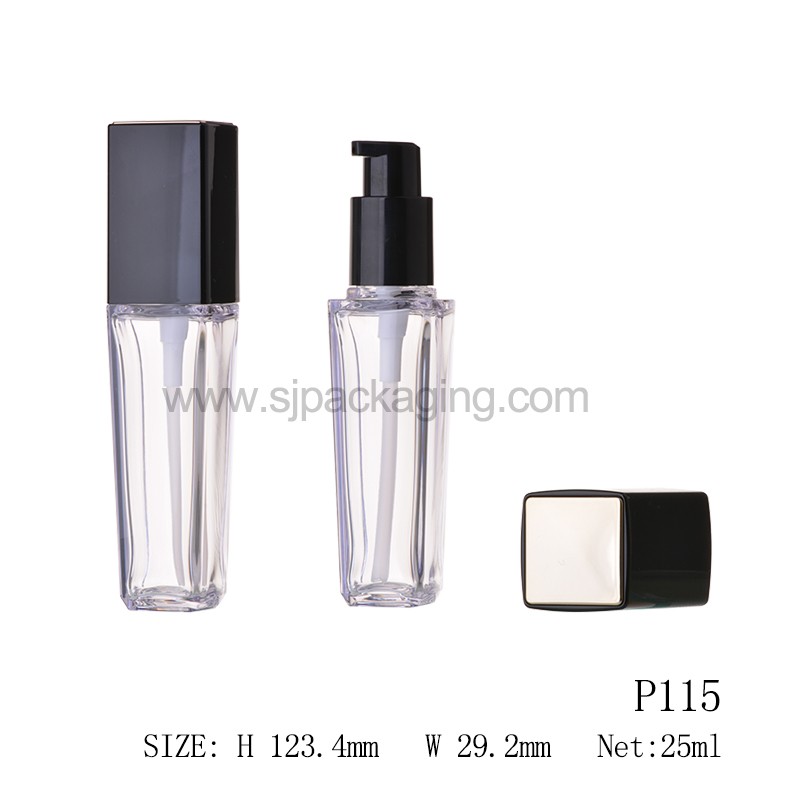 25ml Square Shape Press Pump Foundation Bottle P115