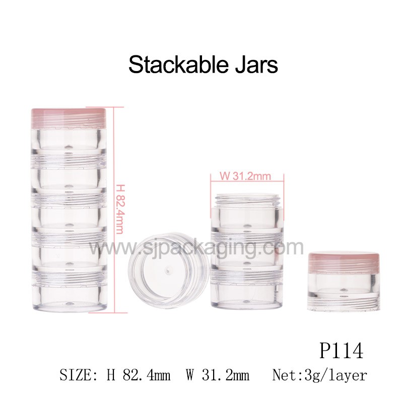 3g Stacking Round Shape Loose Powder Case Cream Jar P114