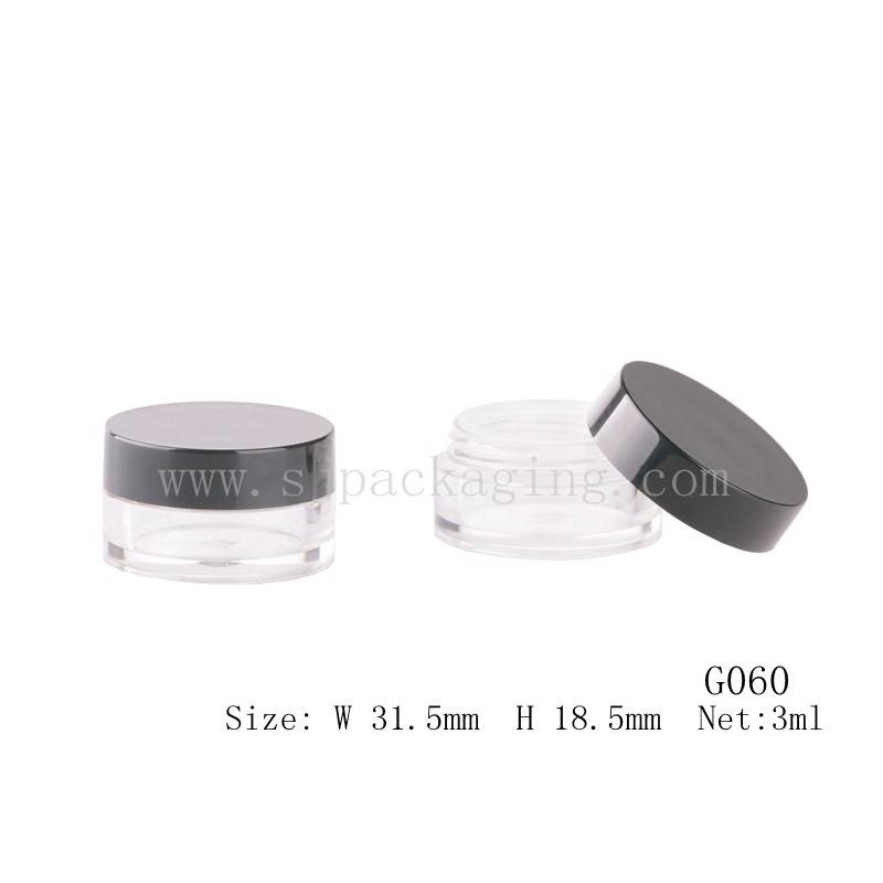 3ml Mini Round Shape Loose Powder Case Eye Shadow Jar G060