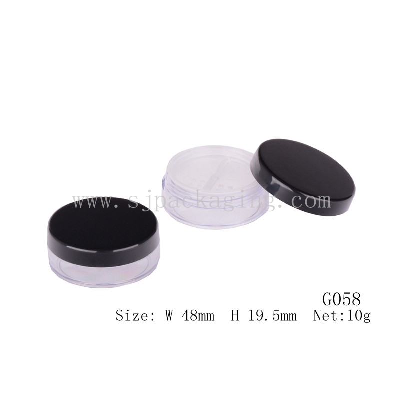 10ml Round Shape Loose Powder Case With Rotate Screen G058
