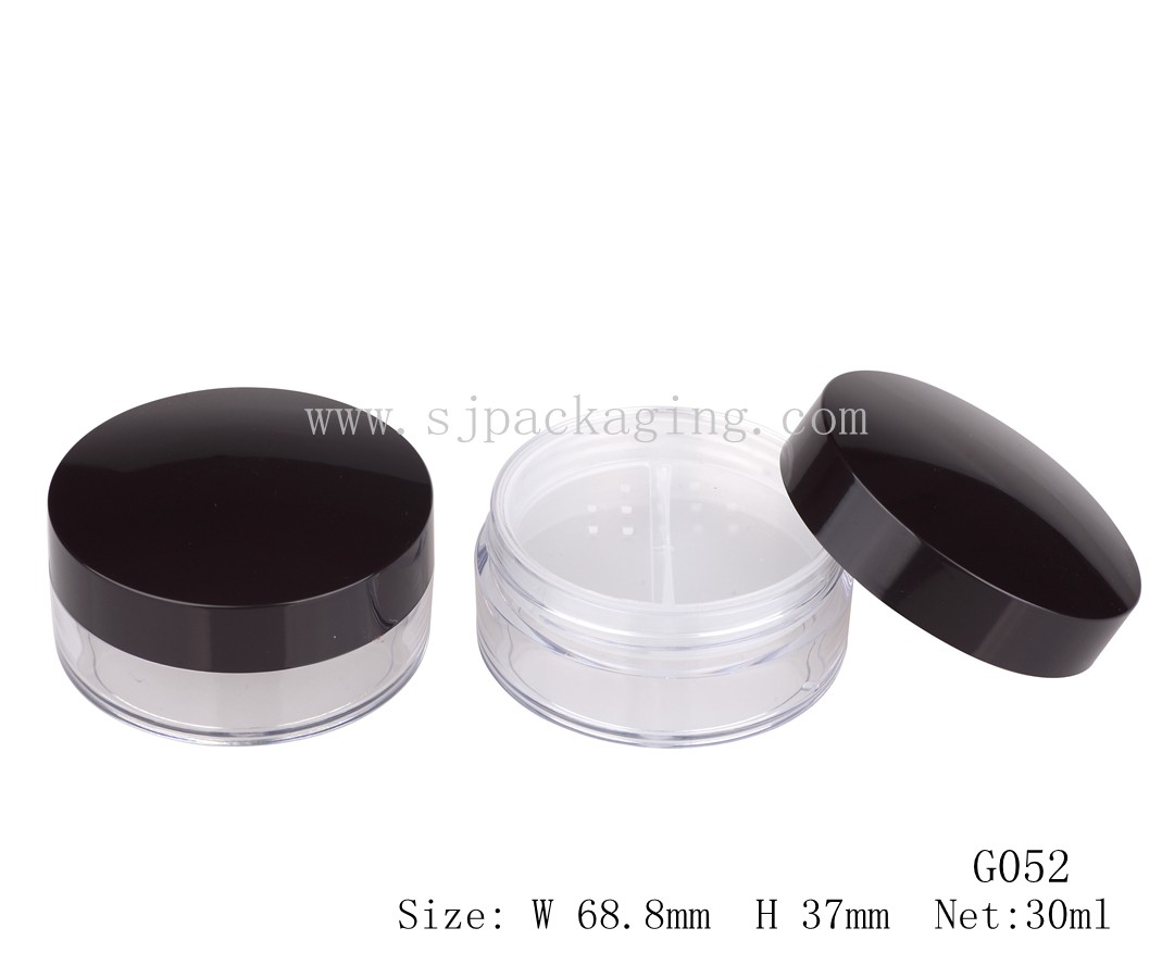 30ml Round Shape Loose Powder Case With Rotate Screen G052
