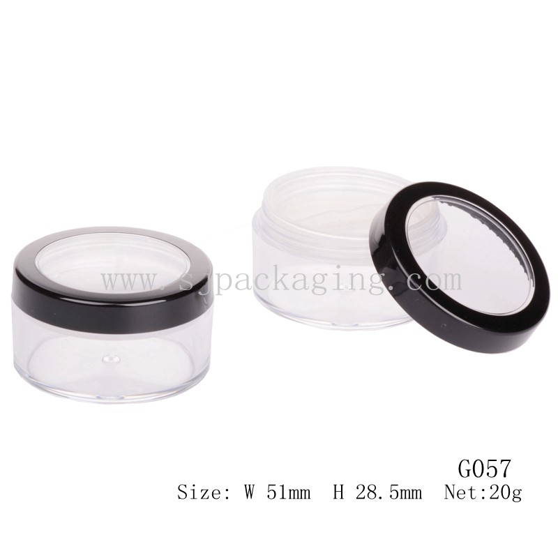 20g Round Shape Loose Powder Case With Rotate Screen G057