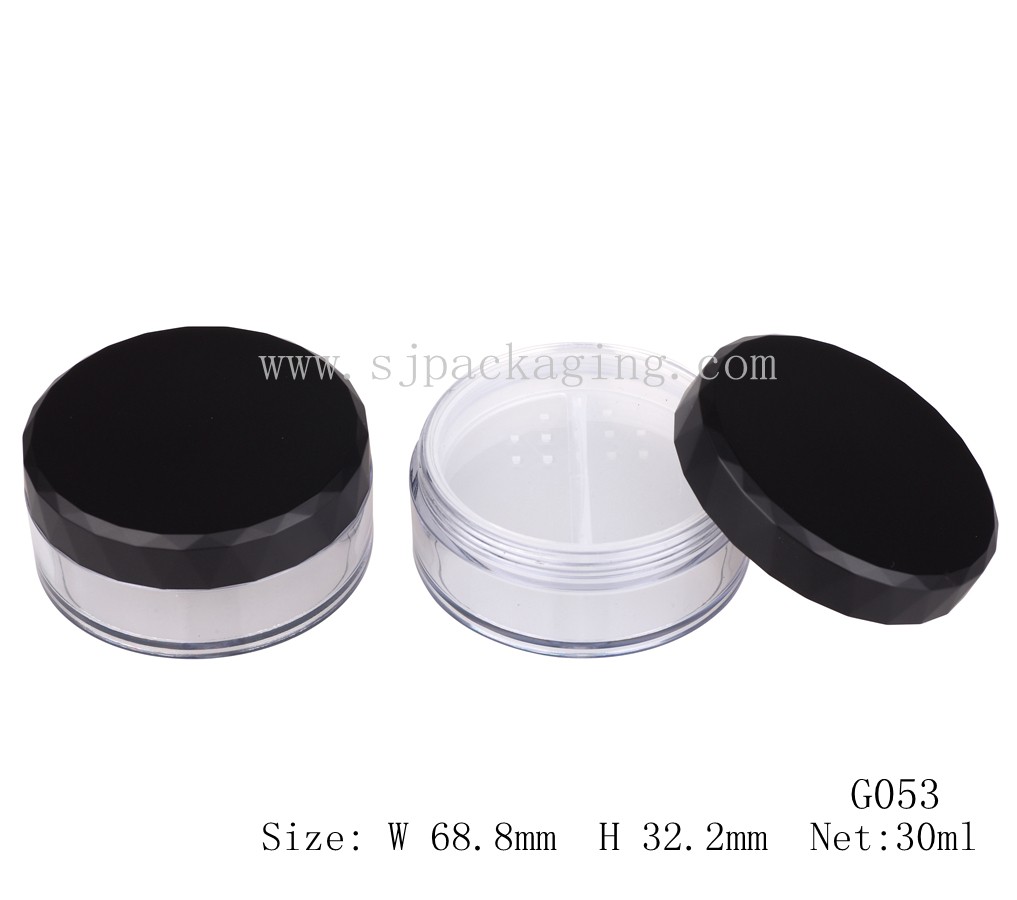 30ml Round Shape Loose Powder Case With Rotate Screen G053