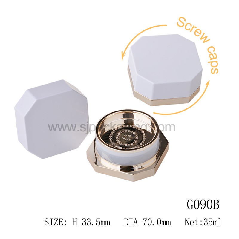 35ml Hexagon Shape Octagon Shape  Loose Powder Case G090