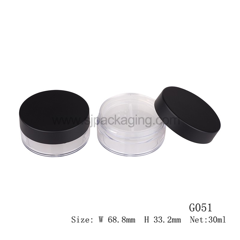 30ml Round Shape Loose Powder Case With Rotate Screen G051