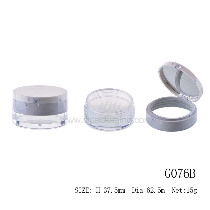 20ml Round Shape Loose Powder Case With Mirror G076