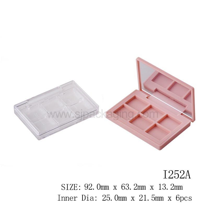 5grids 6girds Rectangle Shape Transparent Eyeshadow Case With Mirror  I252