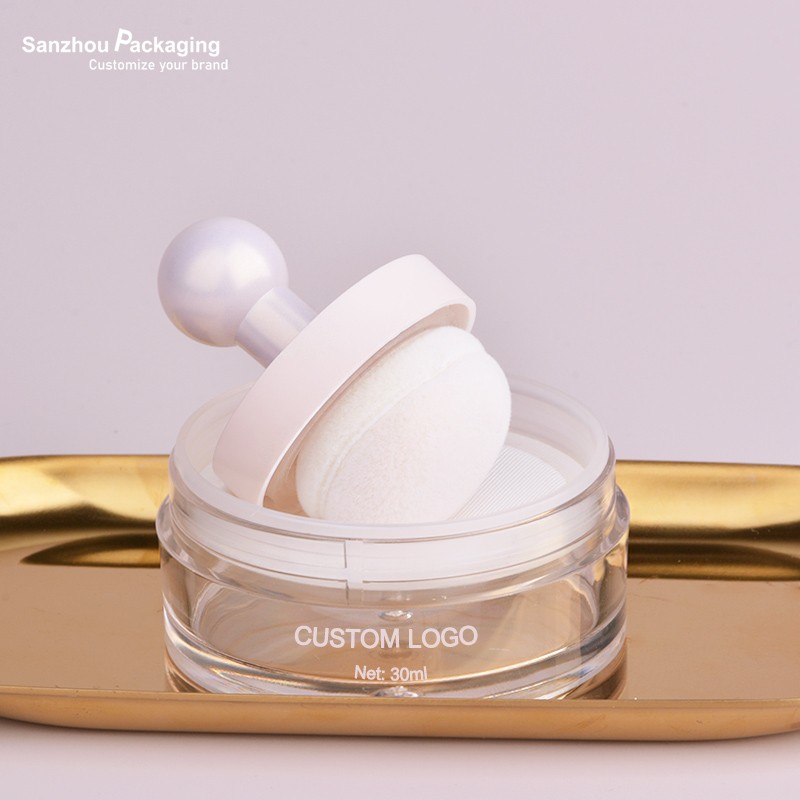 30ml Round Shape Loose Powder Case With Elastic Screen G095