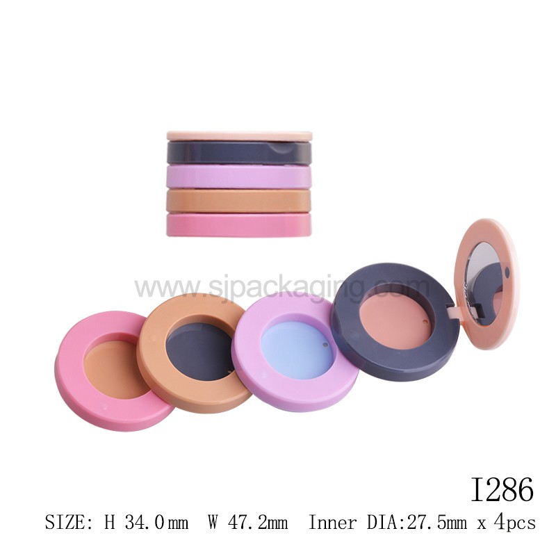 4Layer Round Shape Eyeshadow/ Blush/Bronzer/Lip Cream  Case With Mirror I286