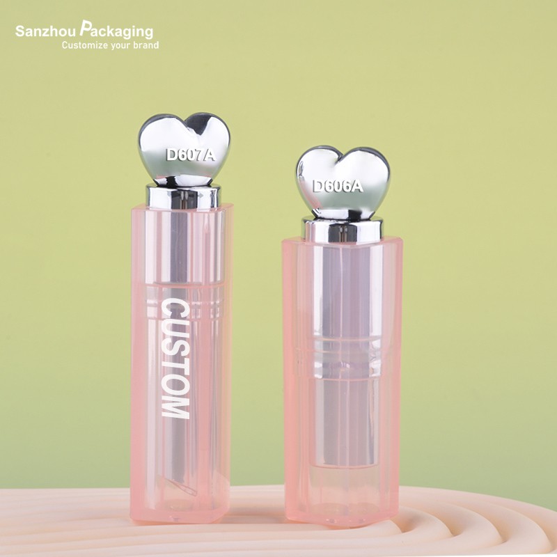 Heart Shape diamond Shape lipstick container lip glow tube 3.2g 3.5g  D606 D607 