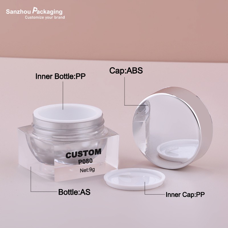 9g Square Shape Cream Jar Eyes Cream Jar P080