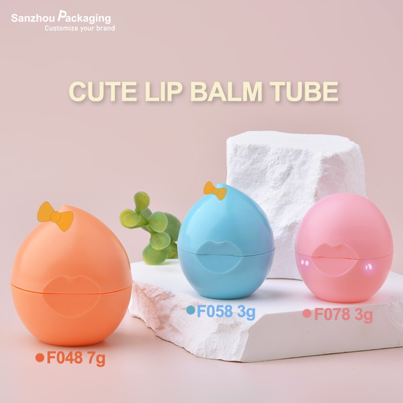 Cute Kid Egg Shape Lipbalm Tube F078