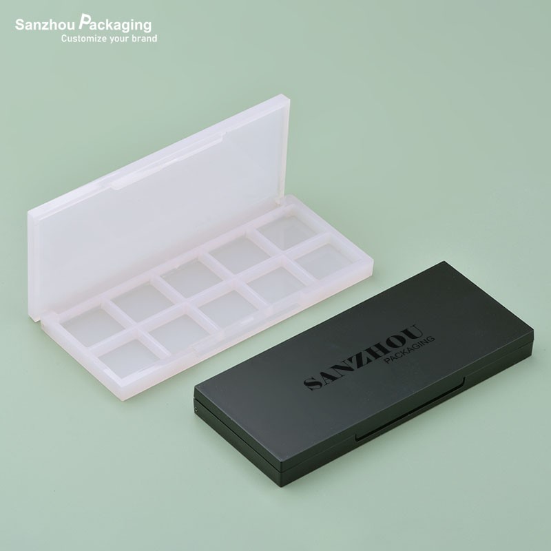 10grids Rectangle Shape Eye shadow Palette Face Palette Case With Window I297