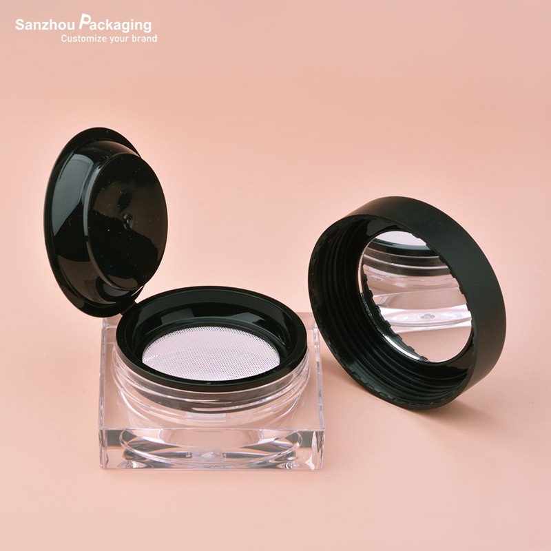 30ml Square Shape Loose Powder Case With Mirror G096
