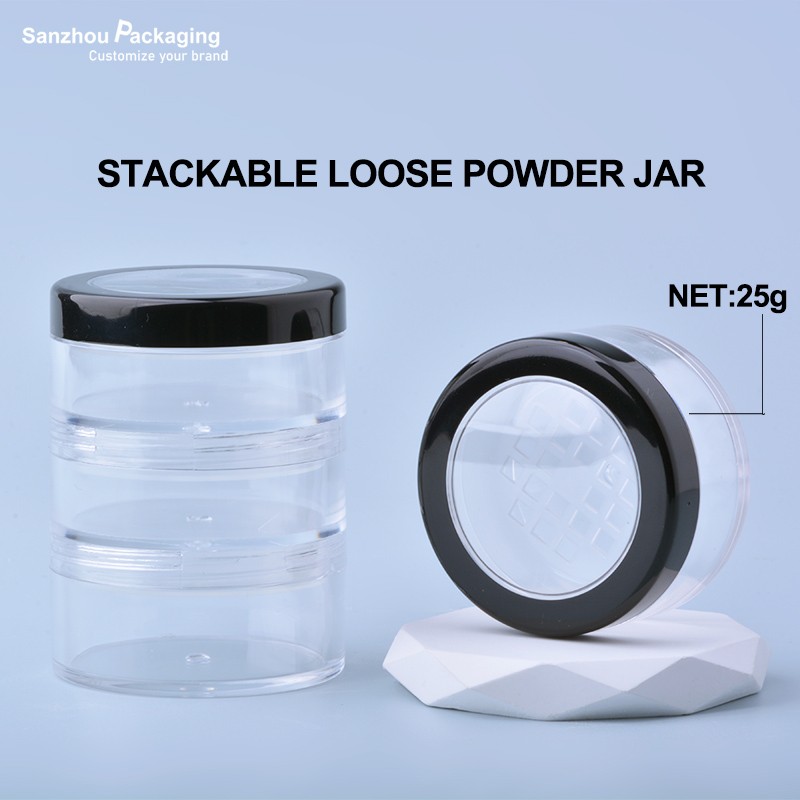 25g Stacking Round Shape Loose Powder Jar G012